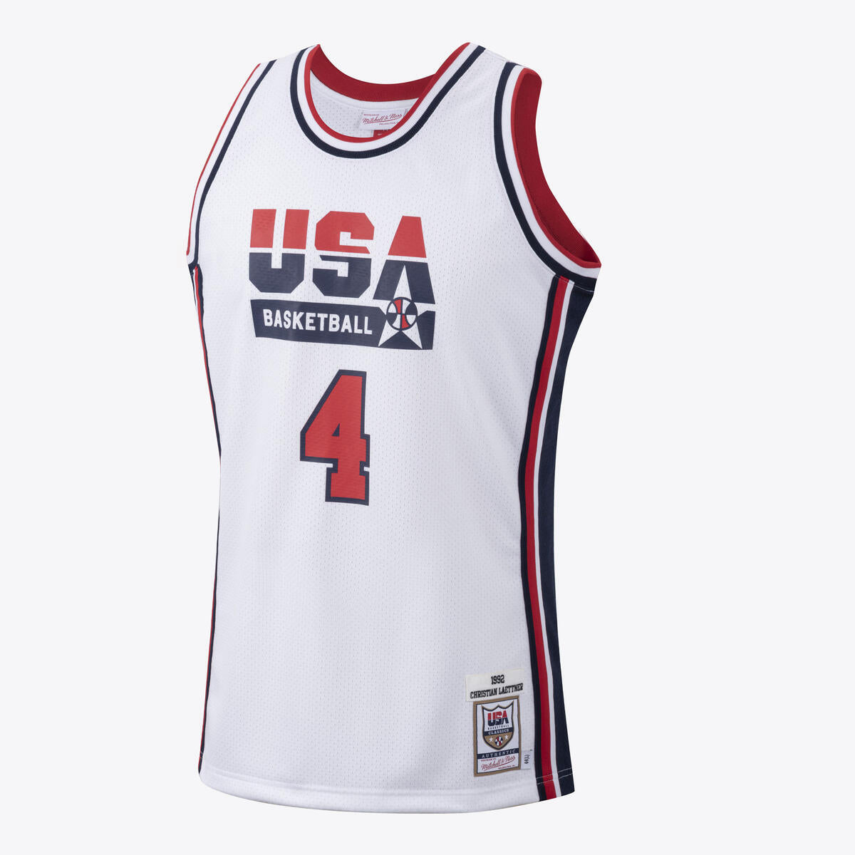 NBA AUTHENTIC JERSEY USA 1992 CHRISTIAN LAETTNER White AJY4AC19082-USAWHIT92CLA - Image 2