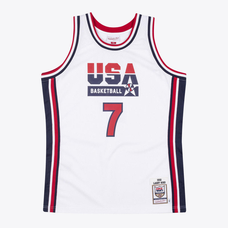 NBA AUTHENTIC JERSEY USA 1992 LARRY BIRD White AJY4AC19087-USAWHIT92LBI - Image 5