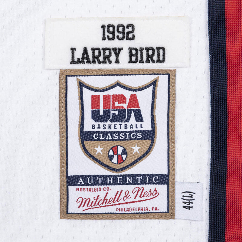 NBA AUTHENTIC JERSEY USA 1992 LARRY BIRD White AJY4AC19087-USAWHIT92LBI - Image 3