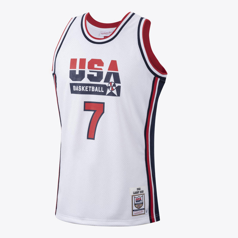 NBA AUTHENTIC JERSEY USA 1992 LARRY BIRD White AJY4AC19087-USAWHIT92LBI - Image 1