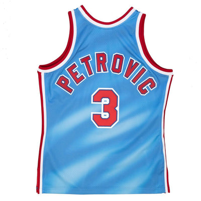 NBA AUTHENTIC JERSEY NETS 1990 DRAZEN PETROVIC - Blue - Image 2