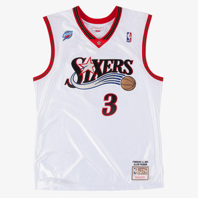 NBA AUTHENTIC JERSEY 76ERS 2001 ALLEN IVERSON - White - Image 1