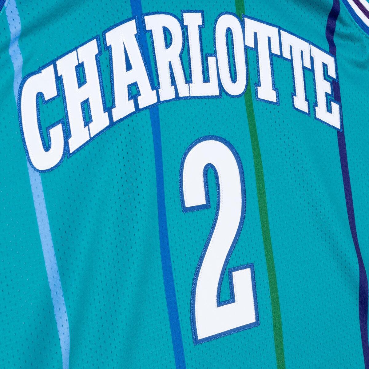 NBA AUTHENTIC ROAD JERSEY HORNETS 1992 LARRY JOHNSON - Teal - Image 3