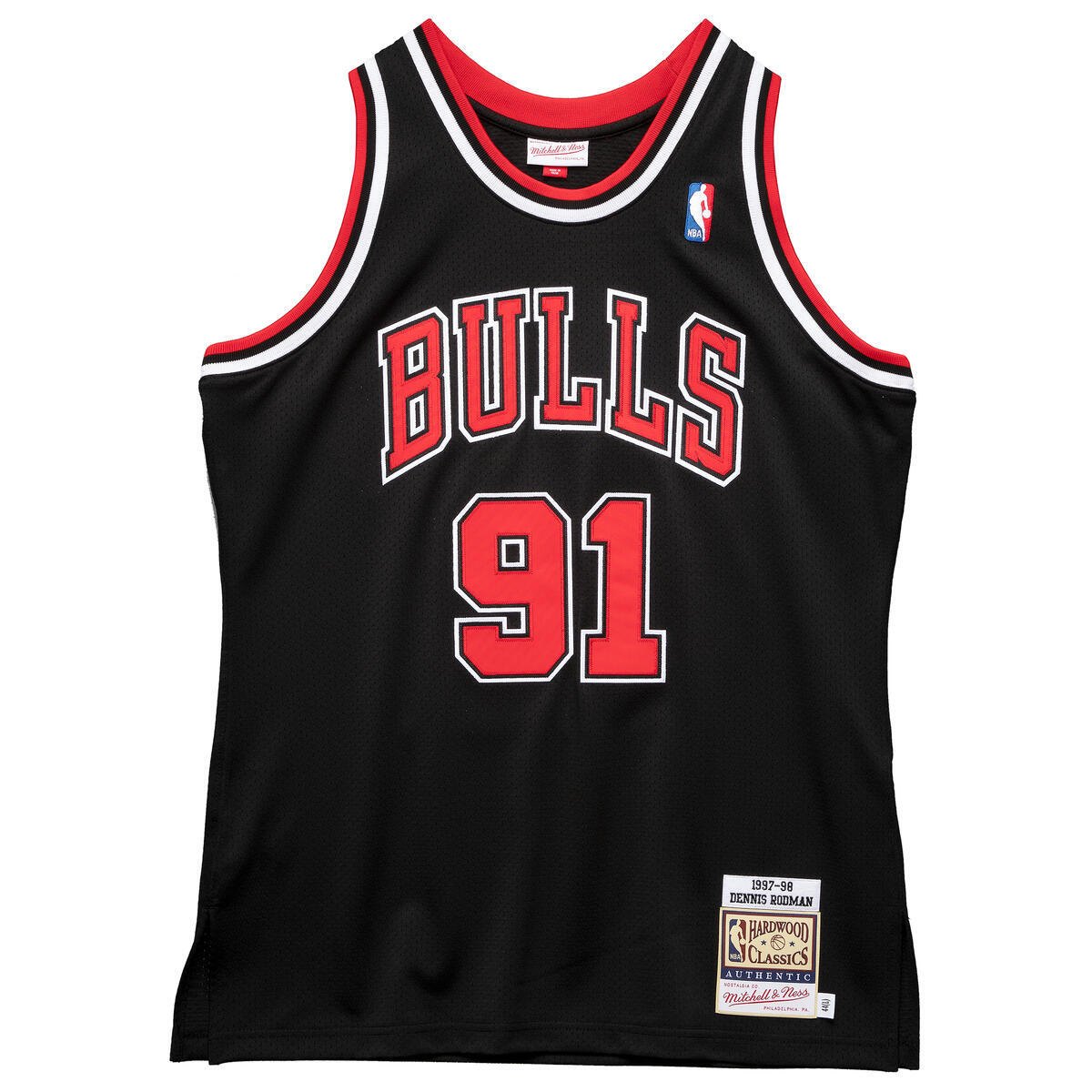 NBA AUTHENTIC ALTERNATE JERSEY BULLS 1997 DENNIS RODMAN Black AJY4GS18078-CBUBLCK97DRD - Image 2