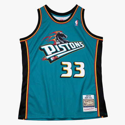 NBA AUTHENTIC ROAD JERSEY PISTONS 1998 GRANT HILL - Teal - Image 2