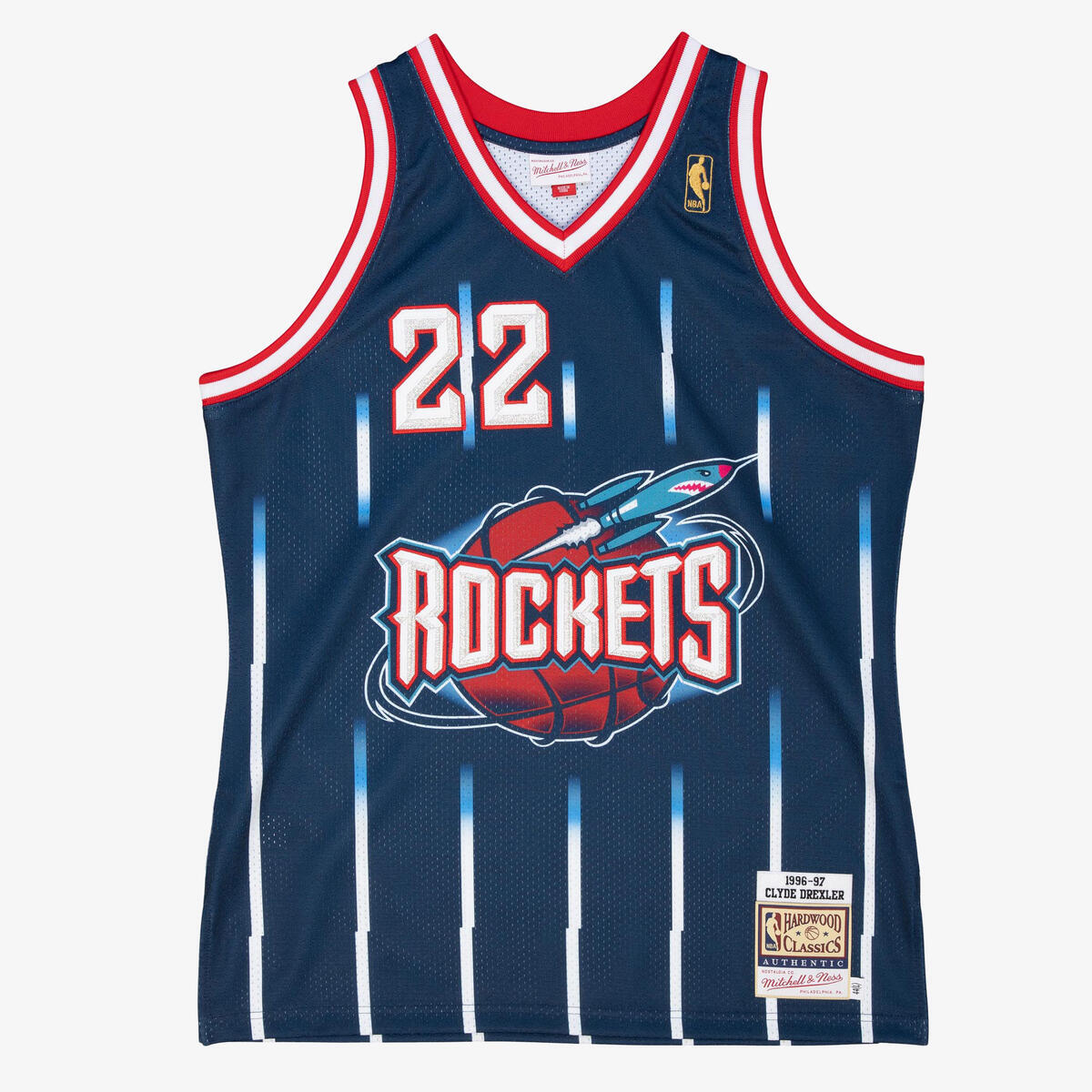 NBA AUTHENTIC ROAD JERSEY ROCKETS 1996 CLYDE DREXLER - Navy - Image 1