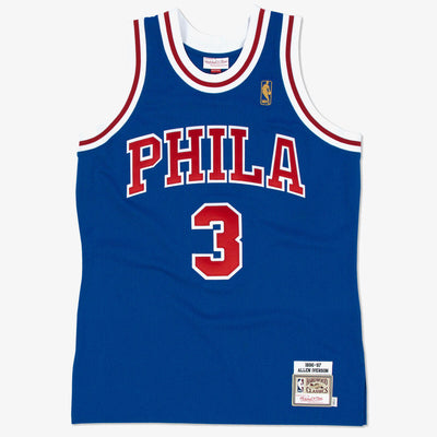 NBA AUTHENTIC ALTERNATE JERSEY 76ERS 1996 ALLEN IVERSON - Royal - Image 1