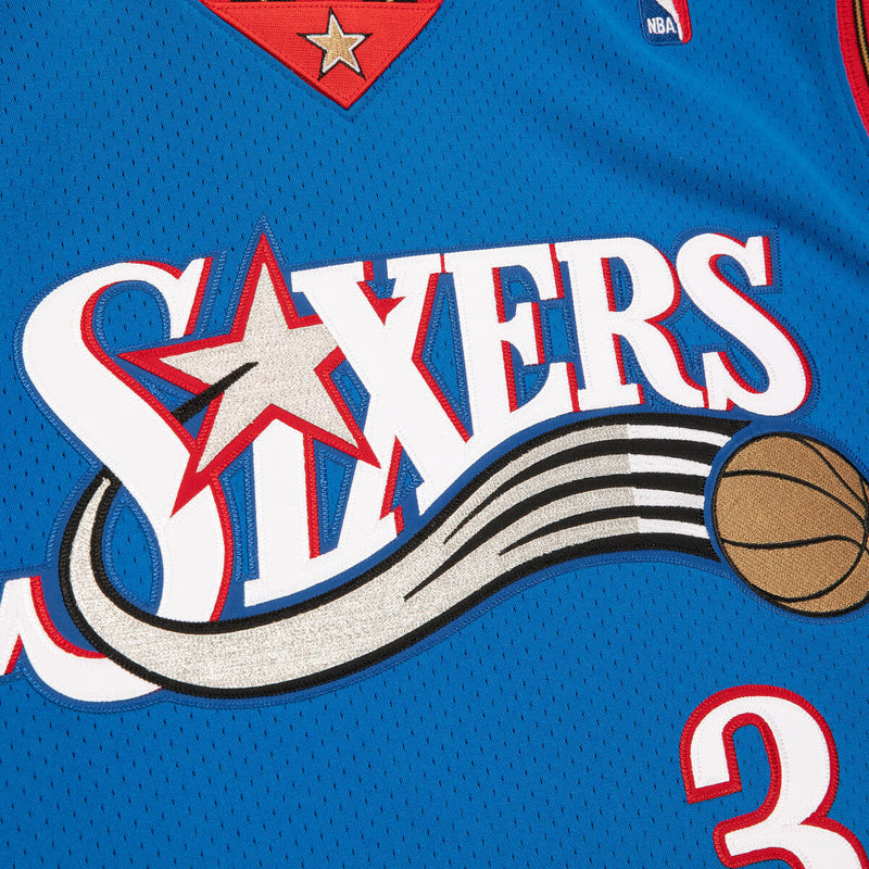 NBA AUTHENTIC ALTERNATE JERSEY 76ERS 1999 ALLEN IVERSON - Royal - Image 3
