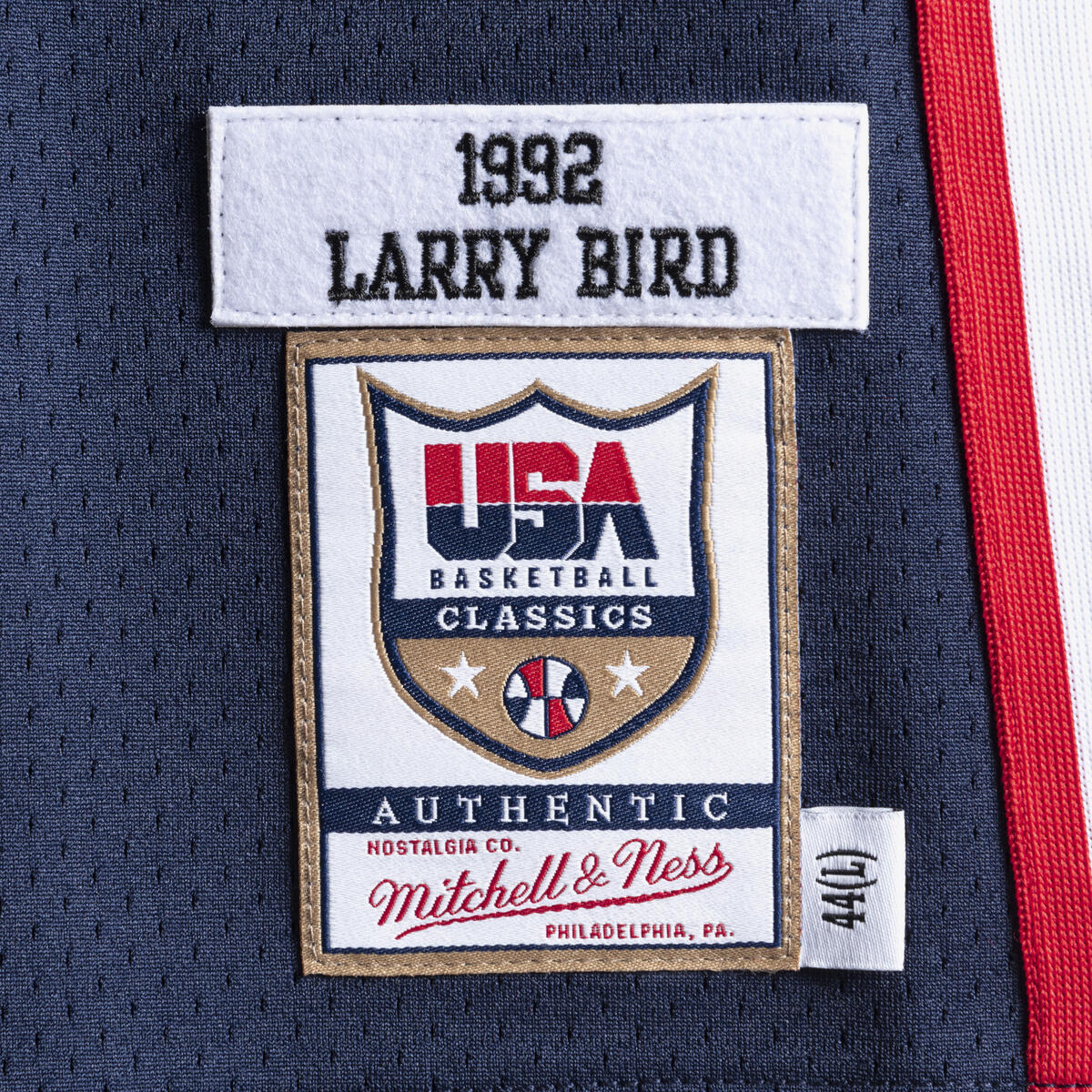 NBA AUTHENTIC JERSEY TEAM USA 1992 LARRY BIRD - Navy - Image 3