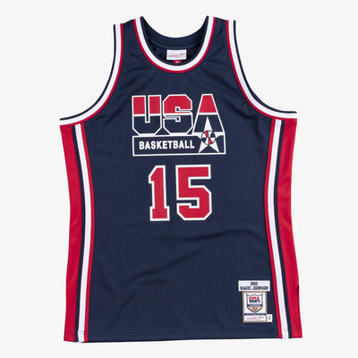 NBA AUTHENTIC JERSEY TEAM USA 1992 MAGIC JOHNSON - Navy - Image 1