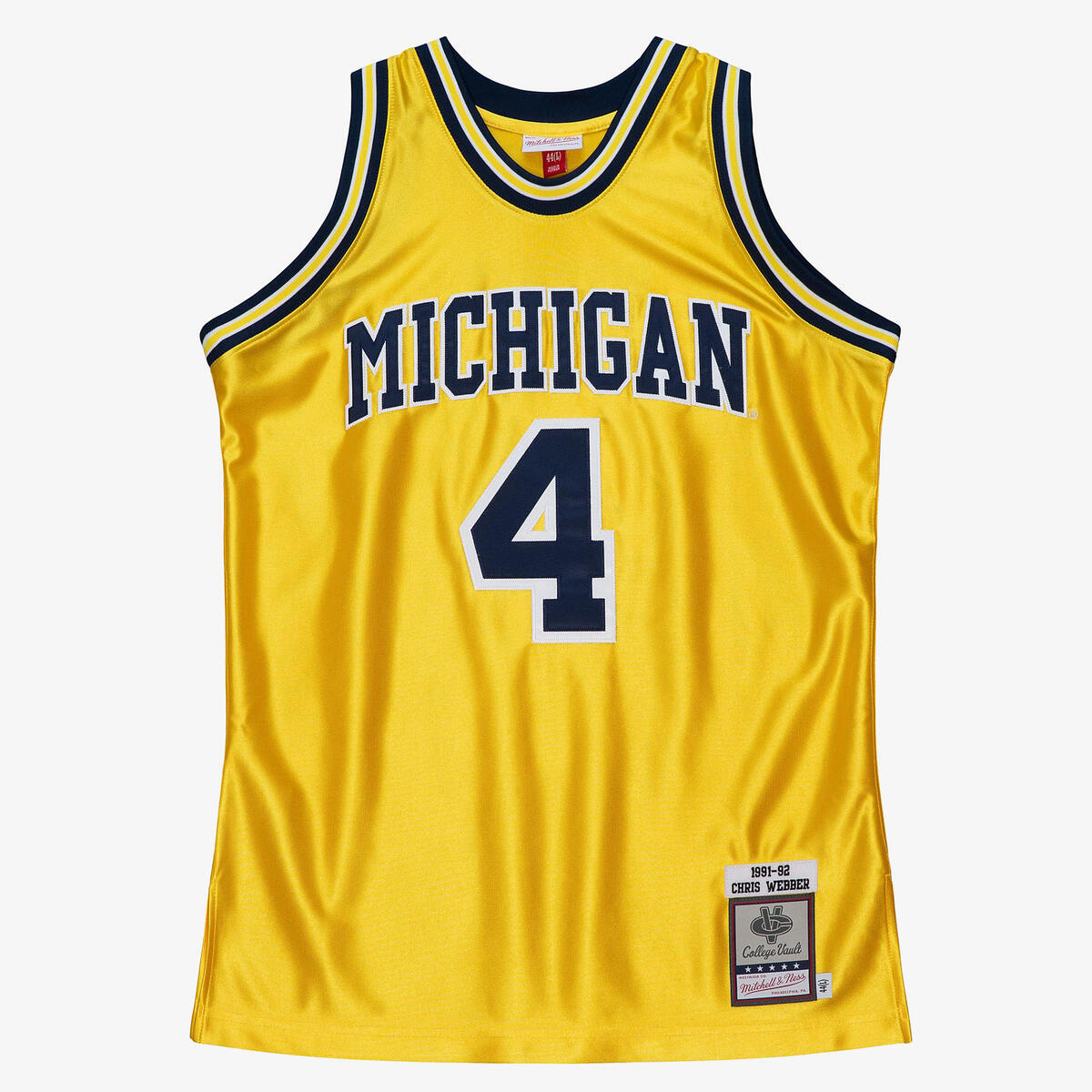 NCAA JERSEY MICHIGAN 1991 CHRIS WEBBER - Yellow - Image 1