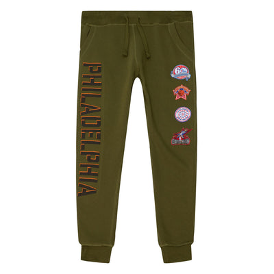 NBA SCRIPT FLIGHT JOGGERS 76ERS - Olive - Image 1