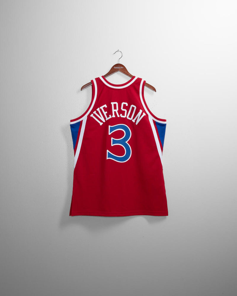 NBA AUTHENTIC JERSEY 76ERS 1996 ALLEN IVERSON Scarlet AJY4CP19161-P76SCAR96AIV - Image 2