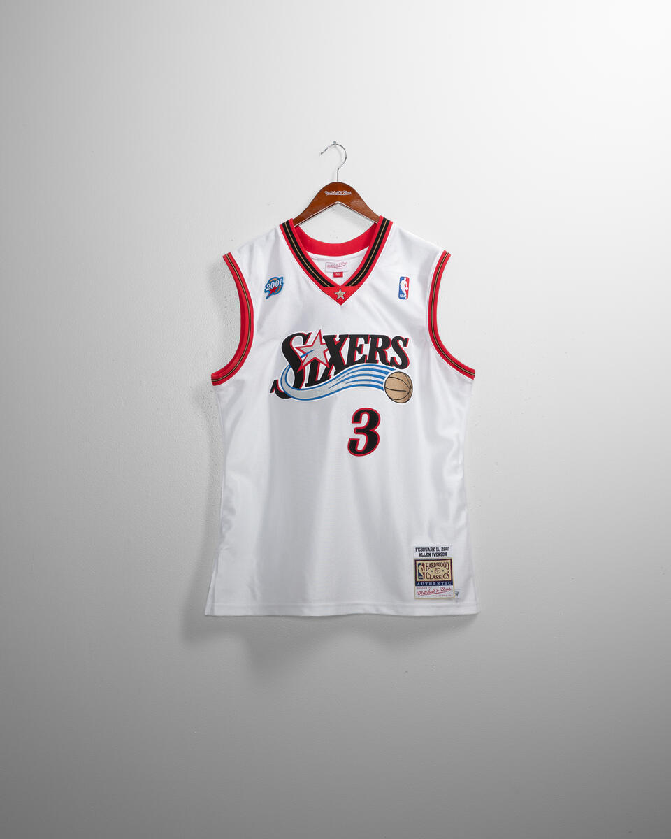 NBA AUTHENTIC JERSEY 76ERS 2001 ALLEN IVERSON - White - Image 4