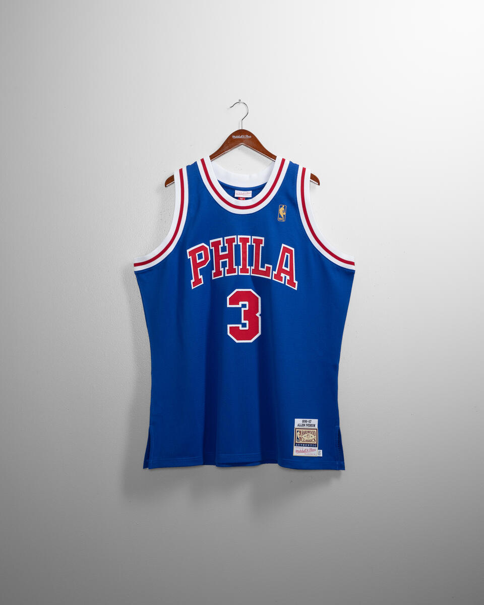 NBA AUTHENTIC ALTERNATE JERSEY 76ERS 1996 ALLEN IVERSON - Royal - Image 3
