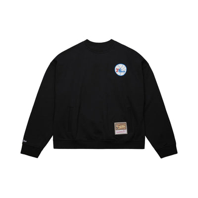NBA OVERSWEEP CREWNECK SWEATER 76ERS Black FC10089-P76BLCK - Image 3