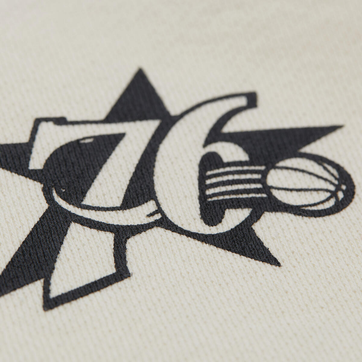 NBA WOMEN'S BLOCKED FLEECE CREW 76ERS - Black - Image 4