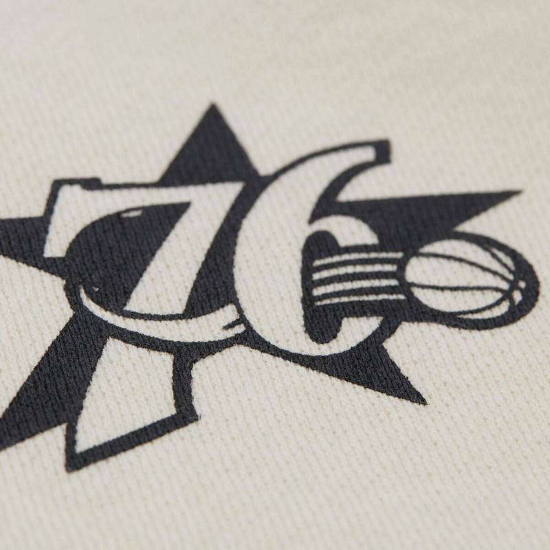 NBA WOMEN'S BLOCKED FLEECE CREW 76ERS - Black - Image 4