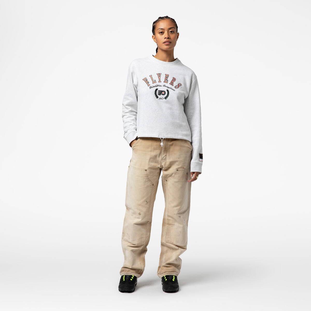 NHL WOMEN'S CROP FLEECE TOGGLE CREW FLYERS - Image 6