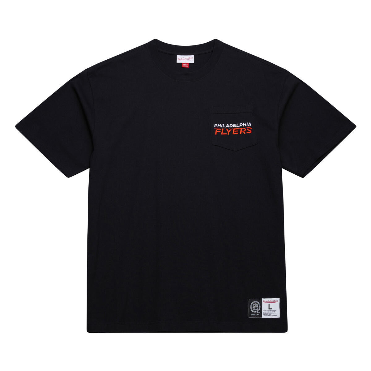 NHL DOUBLE HIT SS POCKET TEE CURRENT LOGO FLYERS - Black - Image 1