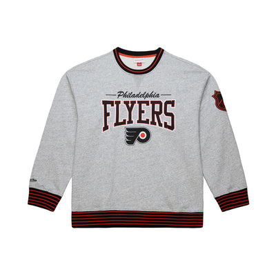 NHL THROW IT BACK FLEECE CREW CURRENT LOGO FLYERS Grey Heather FC10800-PFLGYHT - Image 1