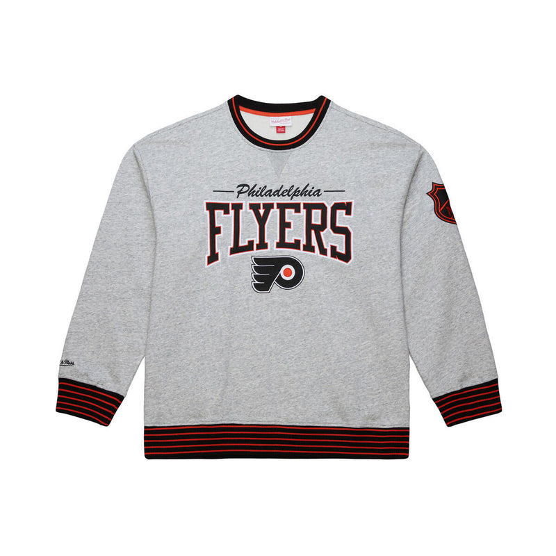 NHL THROW IT BACK FLEECE CREW CURRENT LOGO FLYERS Grey Heather FC10800-PFLGYHT - Image 1