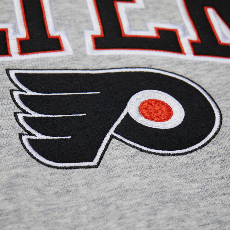 NHL THROW IT BACK FLEECE CREW CURRENT LOGO FLYERS Grey Heather FC10800-PFLGYHT - Image 3