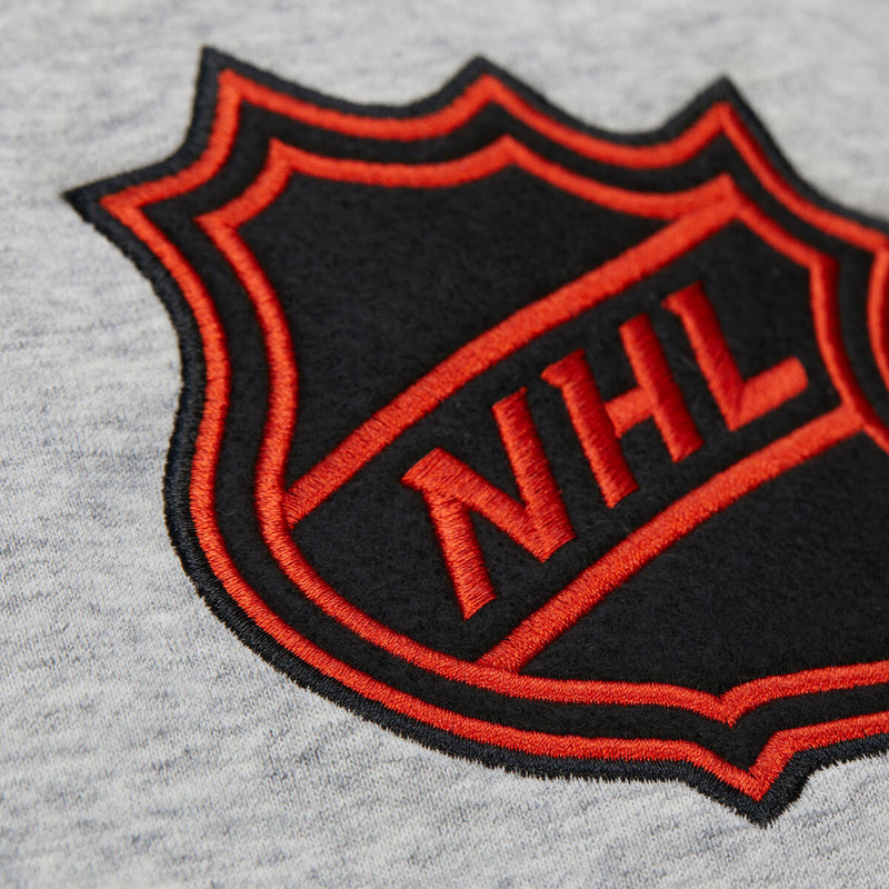 NHL THROW IT BACK FLEECE CREW CURRENT LOGO FLYERS Grey Heather FC10800-PFLGYHT - Image 4