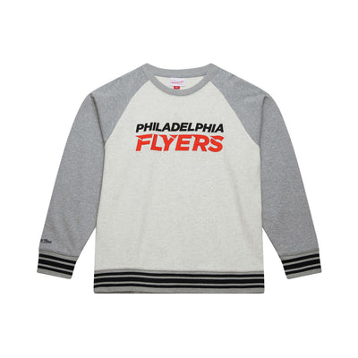 NHL HERITAGE COLLECTION FLEECE CREW CURRENT LOGO FLYERS GREY HEATHER-CREAM FC10820-PFLGHCR - Image 1