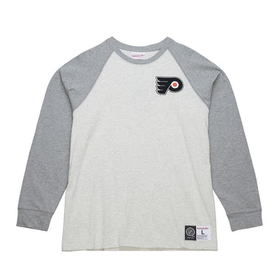 NHL HERITAGE COLLECTION PREMIUM LS TEE CURRENT LOGO FLYERS GREY HEATHER-CREAM FC10821-PFLGHCR - Image 1