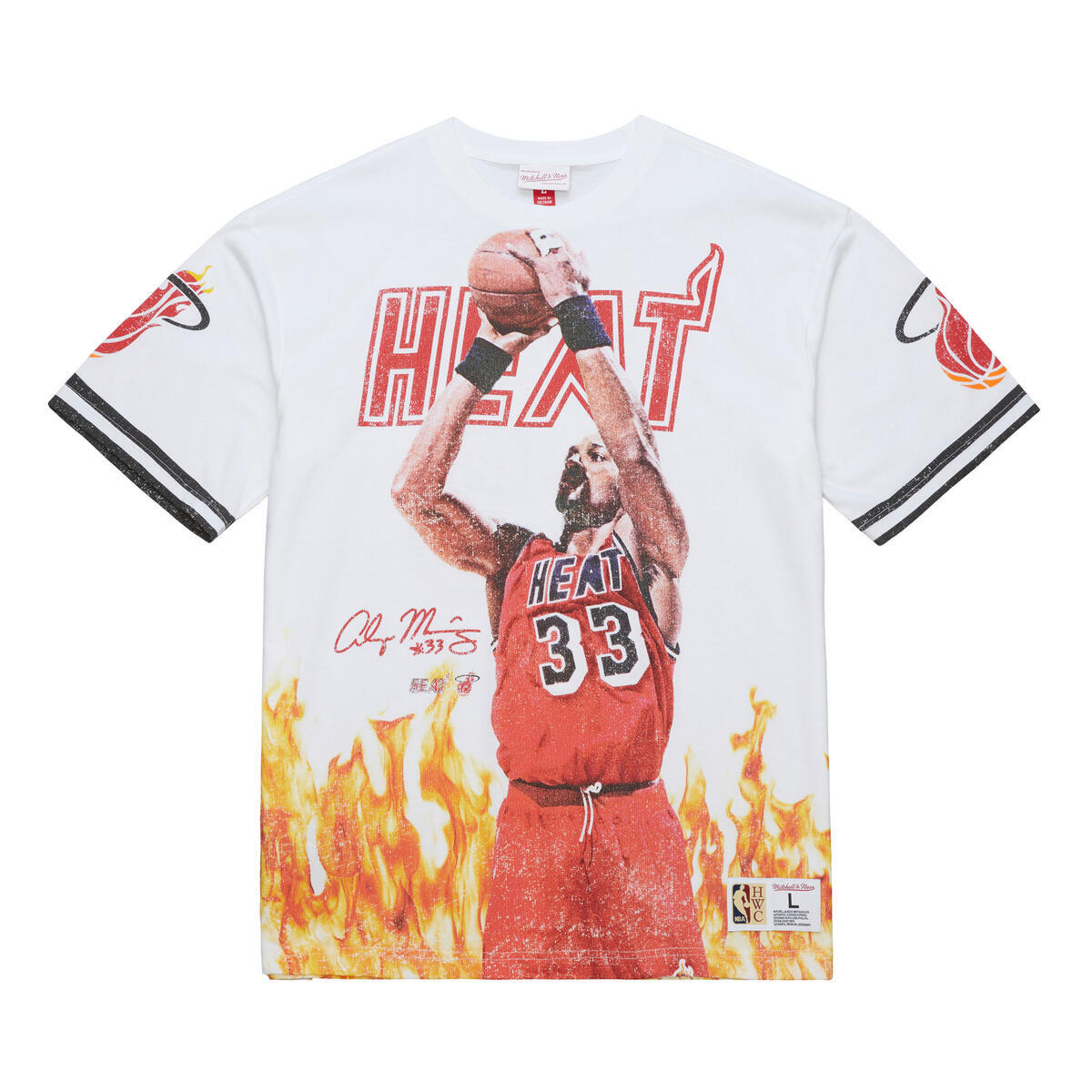 NBA PLAYMAKER PLAYER SS TEE VINTAGE LOGO HEAT ALONZO MOURNING MULTI FC11151-MHEMULT - Image 1