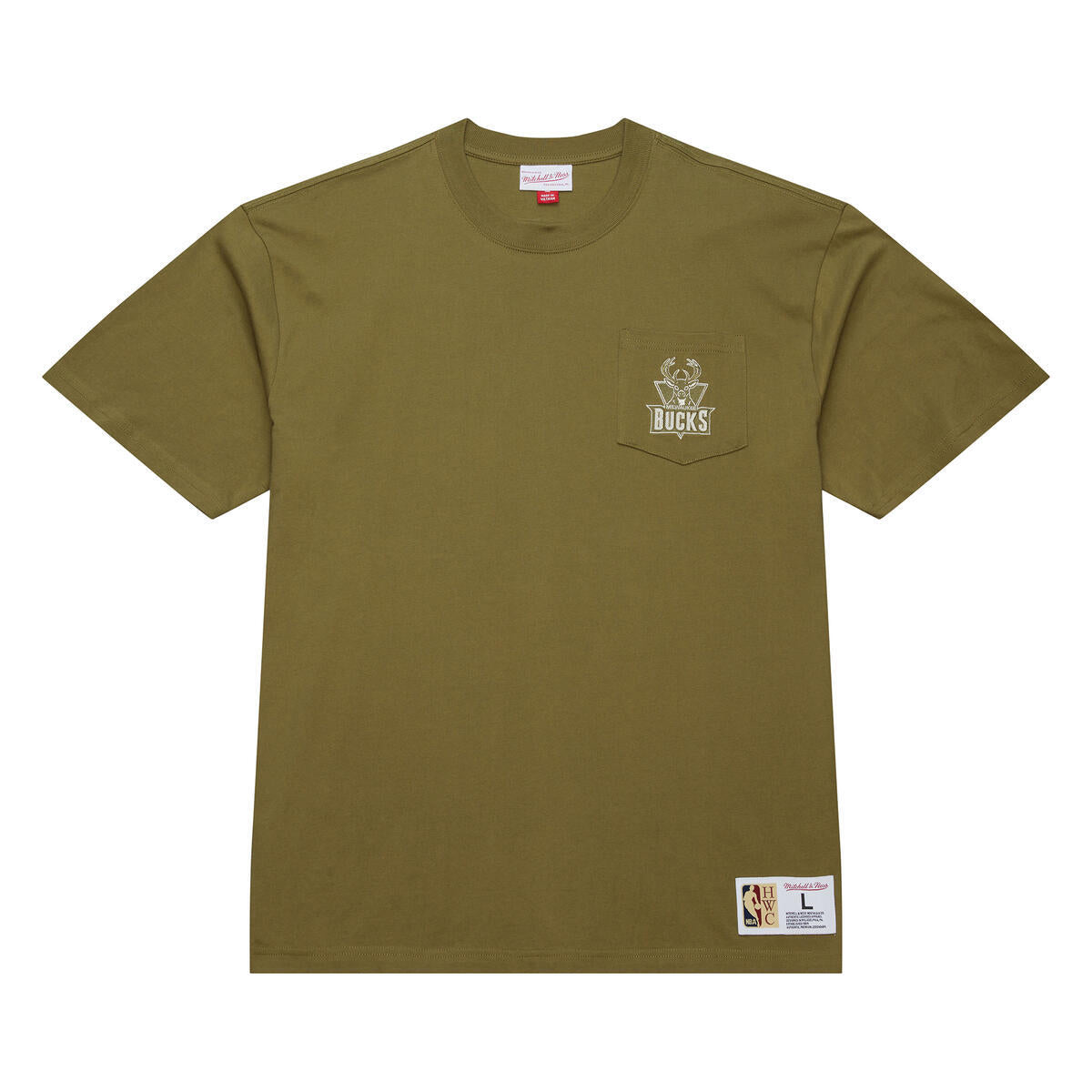 NBA MH PREMIUM SS POCKET TEE MILWAUKEE BUCKS - Image 1