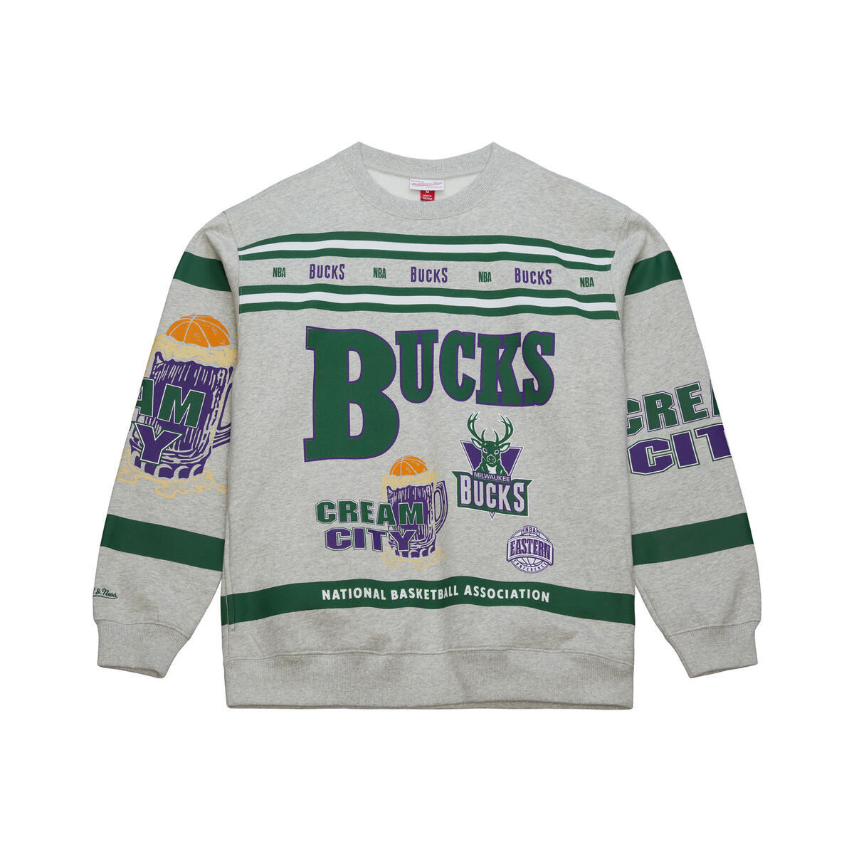 NBA AOP FLEECE CREW MILWAUKEE BUCKS - Image 1