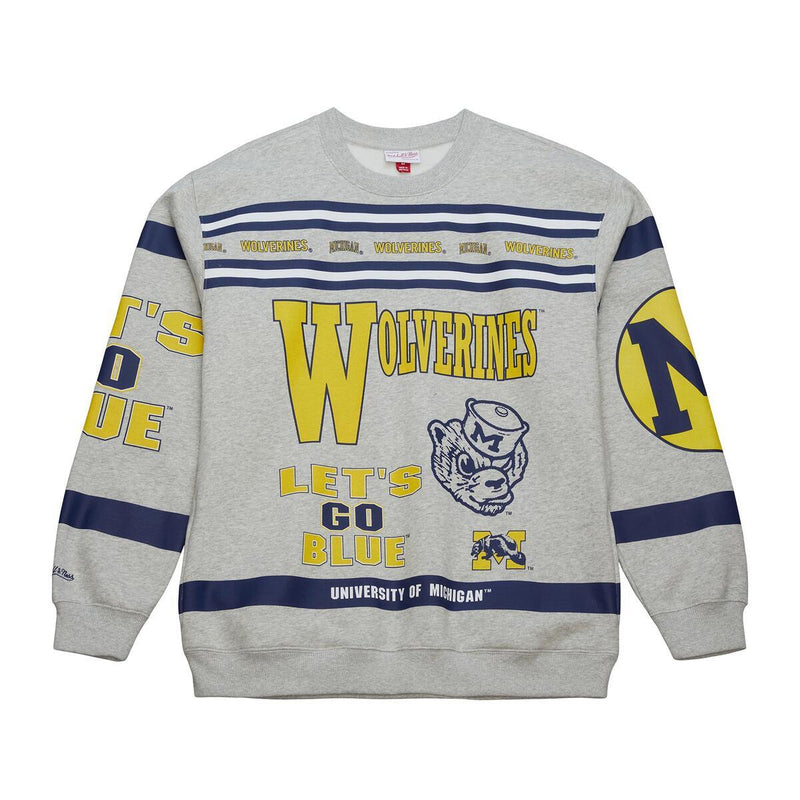 NCAA AOP FLEECE CREW MICHIGAN WOLVERINES - Image 1
