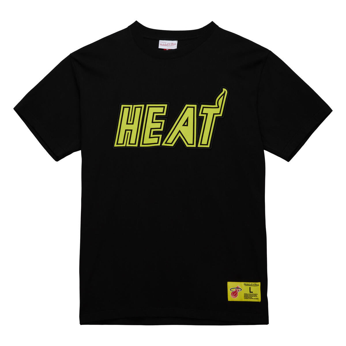 NBA NEON NIGHTS SS PREMIUM TEE HEAT Black FC7944-MHEBLCK - Image 1