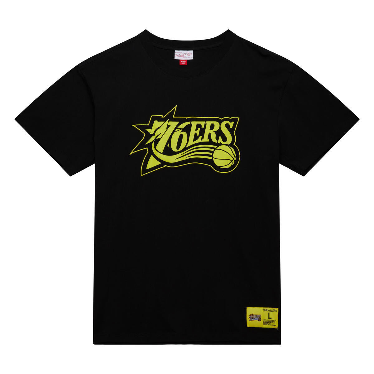 NBA NEON NIGHTS SS PREMIUM TEE 76ERS Black FC7944-P76BLCK - Image 4