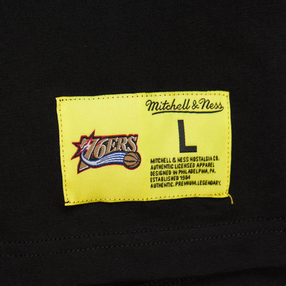 NBA NEON NIGHTS SS PREMIUM TEE 76ERS Black FC7944-P76BLCK - Image 1