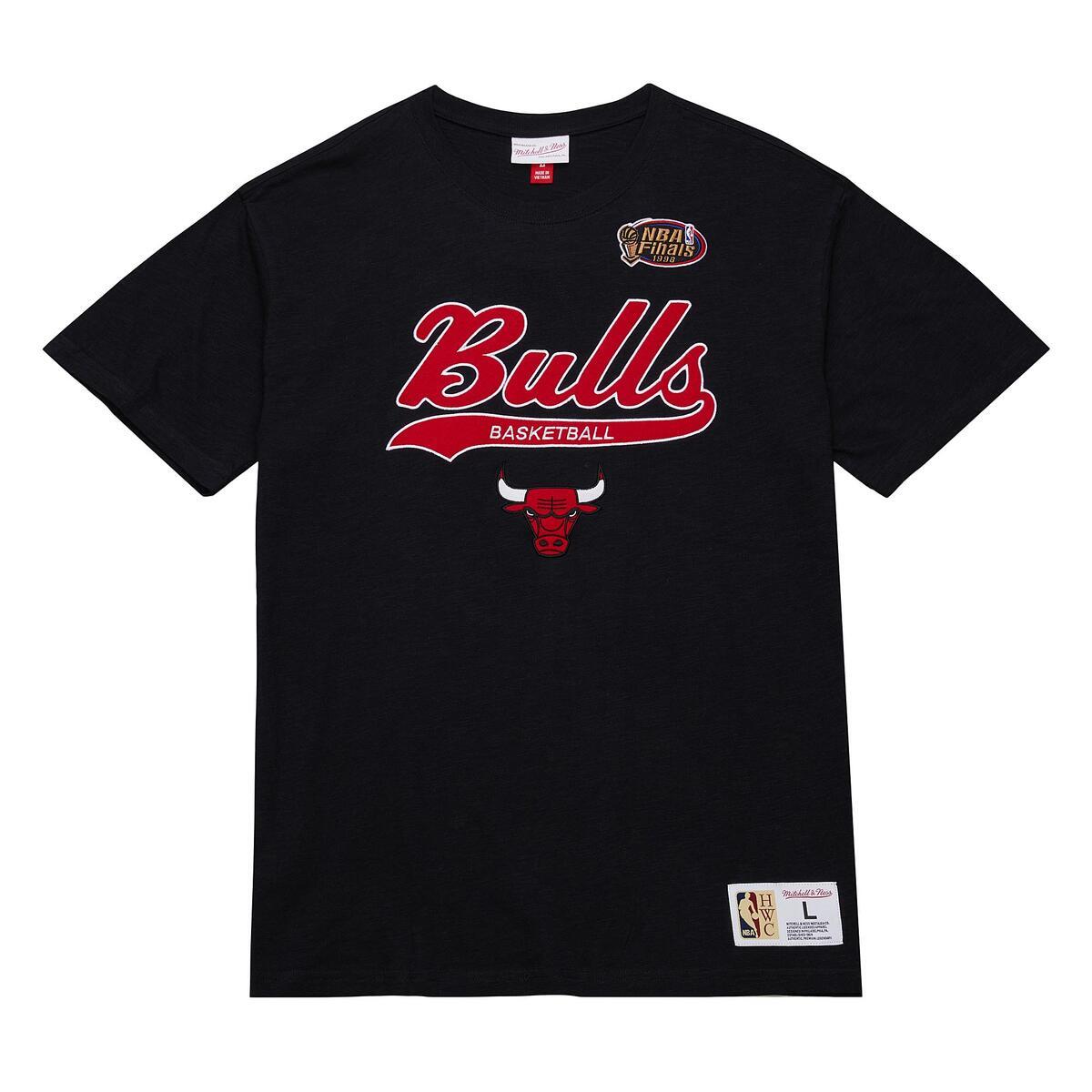 NBA LEGENDARY SLUB SS TEE VINTAGE LOGO BULLS Black FC8050-CBUBLCK - Image 1