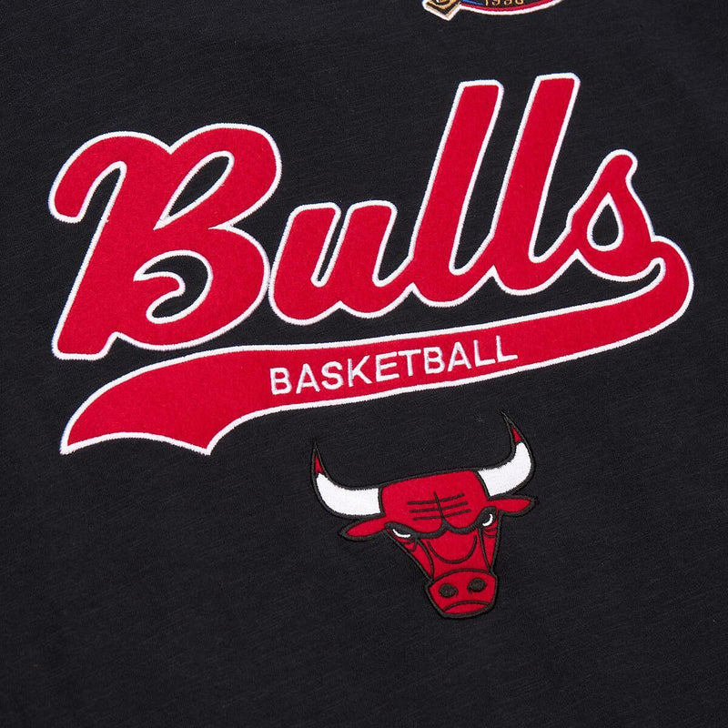 NBA LEGENDARY SLUB SS TEE VINTAGE LOGO BULLS Black FC8050-CBUBLCK - Image 3