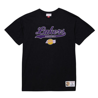 NBA LEGENDARY SLUB SS TEE VINTAGE LOGO LAKERS Black FC8050-LALBLCK - Image 1