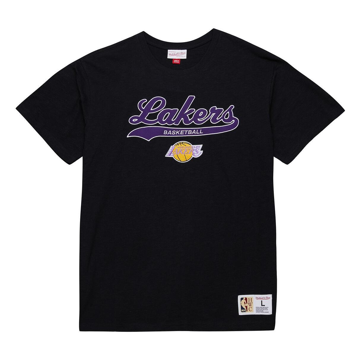 NBA LEGENDARY SLUB SS TEE VINTAGE LOGO LAKERS Black FC8050-LALBLCK - Image 1