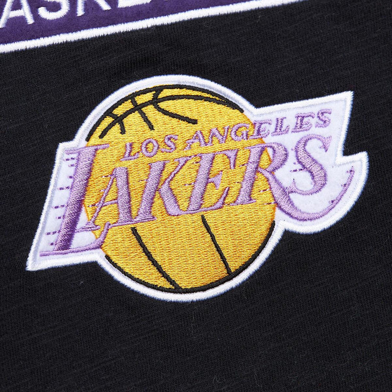 NBA LEGENDARY SLUB SS TEE VINTAGE LOGO LAKERS Black FC8050-LALBLCK - Image 4