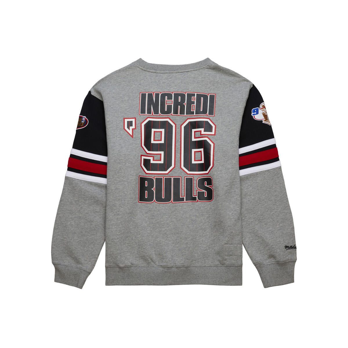 NBA ALLOVER CREW 4.0 VINTAGE LOGO BULLS Grey Heather FC8055-CBUGYHT - Image 2