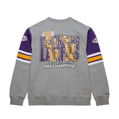 NBA ALLOVER CREW 4.0 VINTAGE LOGO LAKERS Grey Heather FC8055-LALGYHT - Image 2