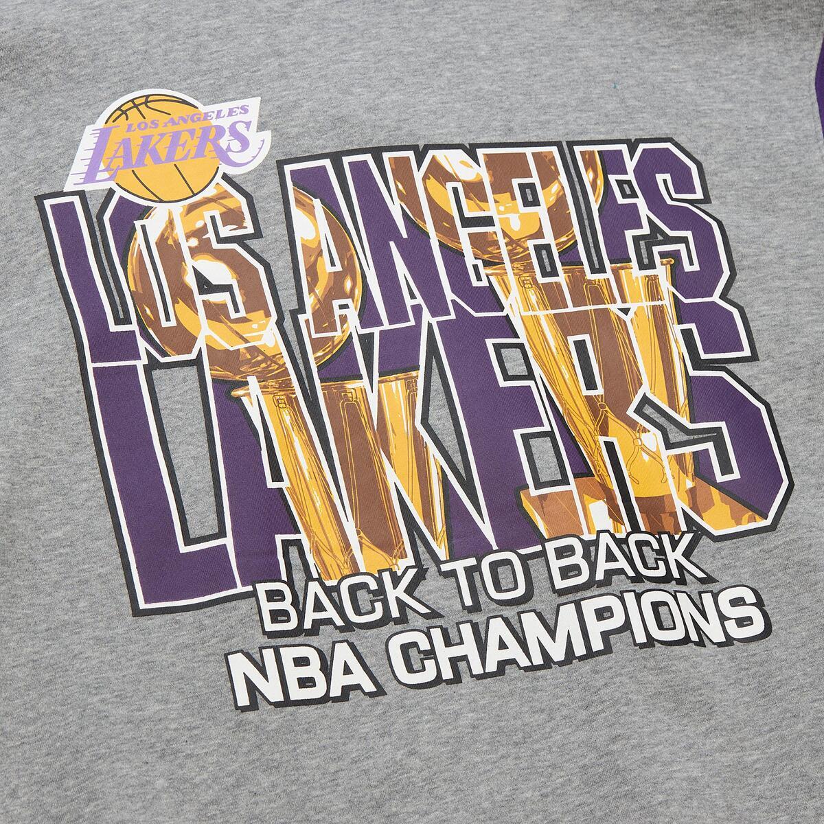NBA ALLOVER CREW 4.0 VINTAGE LOGO LAKERS Grey Heather FC8055-LALGYHT - Image 7