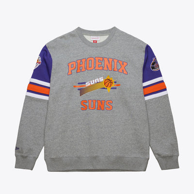 NBA ALLOVER CREW 4.0 VINTAGE LOGO SUNS Grey Heather FC8055-PSUGYHT - Image 1