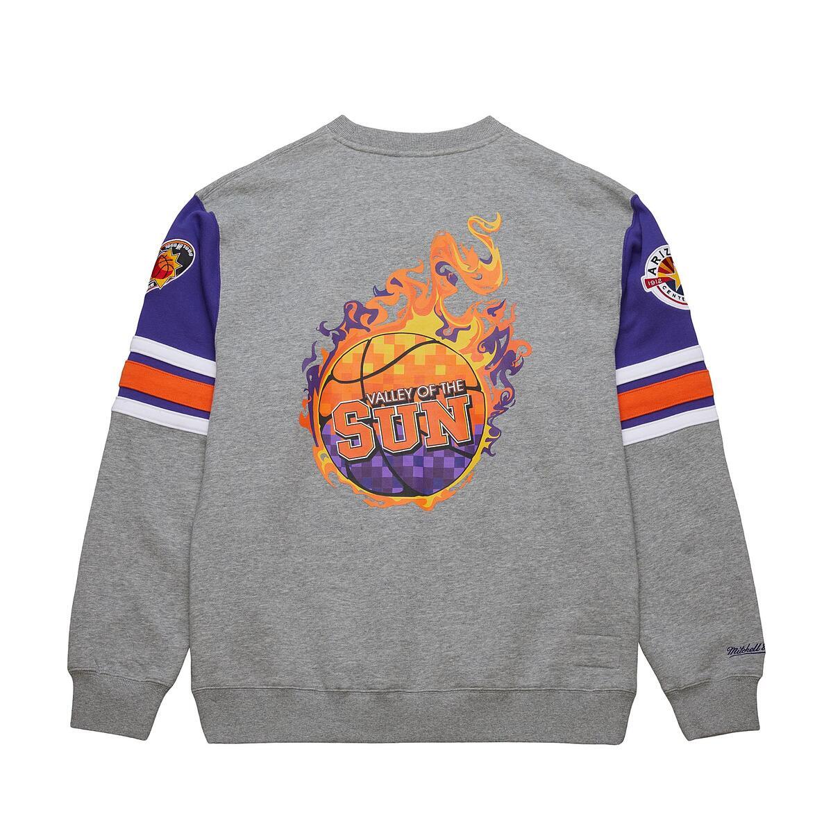 NBA ALLOVER CREW 4.0 VINTAGE LOGO SUNS Grey Heather FC8055-PSUGYHT - Image 2