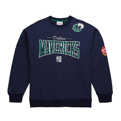 NBA THERE AND BACK 2.0 CREW FLEECE VINTAGE LOGO MAVERICKS - Navy - Image 1