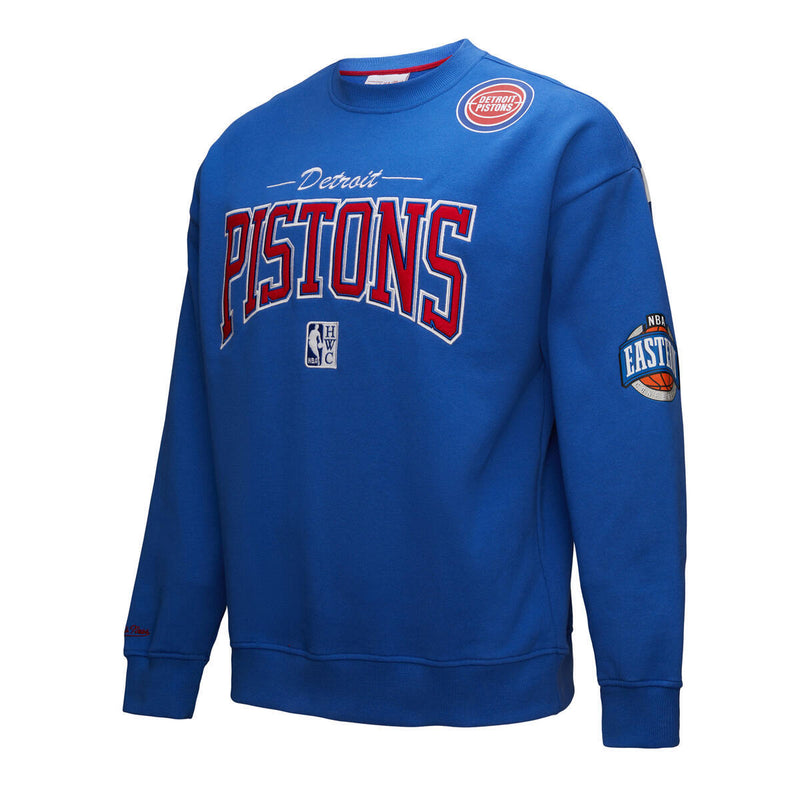NBA THERE AND BACK 2.0 CREW FLEECE VINTAGE LOGO PISTONS Royal FC8088-DPIROYA - Image 8