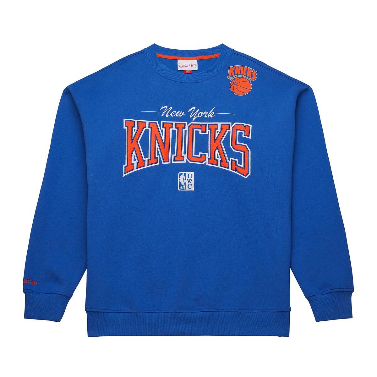 NBA THERE AND BACK 2.0 CREW FLEECE VINTAGE LOGO KNICKS Royal FC8088-NYKROYA - Image 1